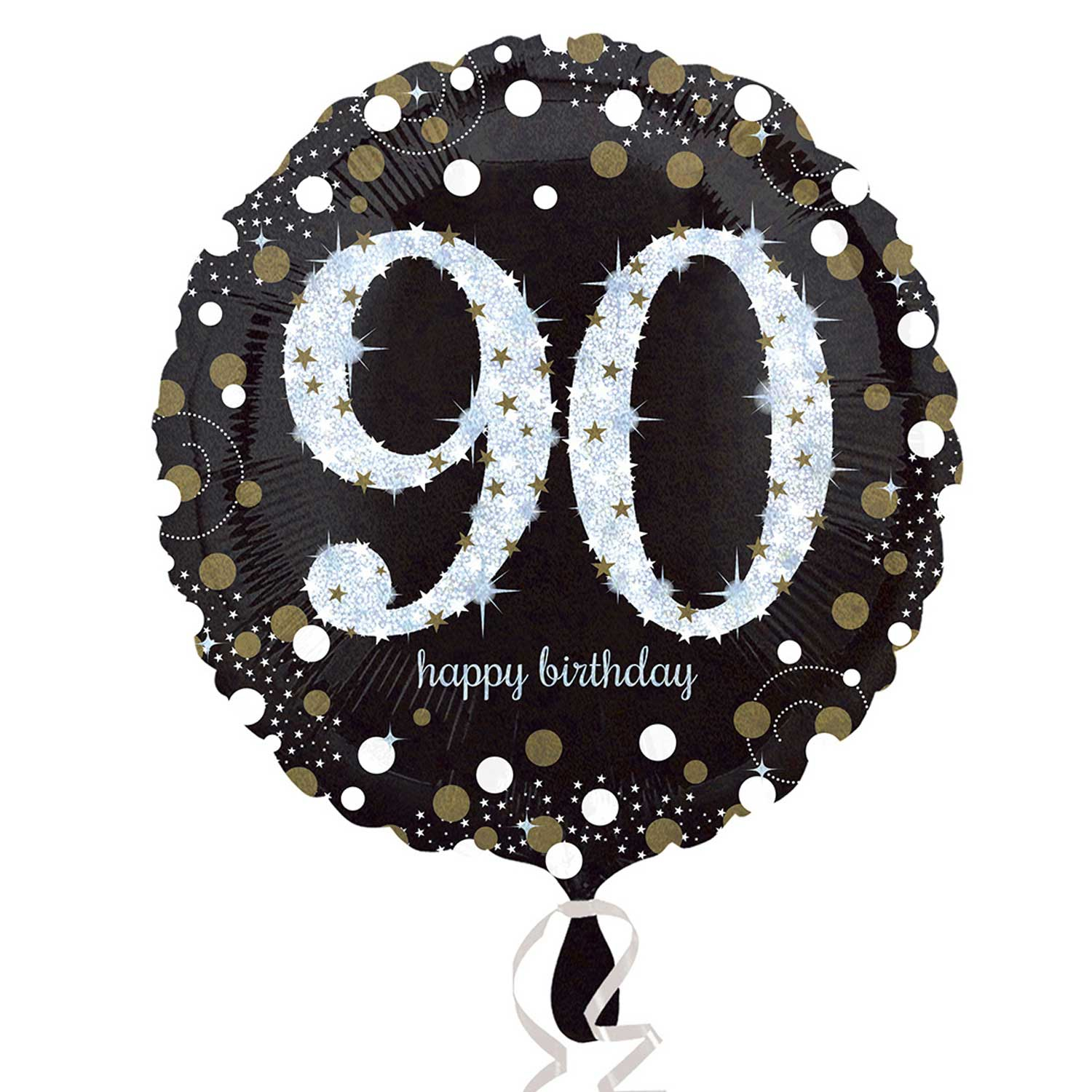 90th birthday gold sparkling foil balloon