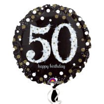 50th birthday gold sparkling foil balloon