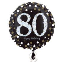 80th birthday gold sparkling foil balloon