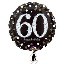 60th birthday gold sparkling foil balloon
