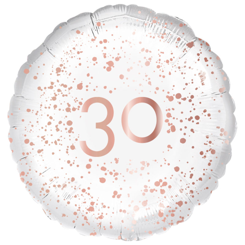 30th birthday rose gold 18" foil balloon