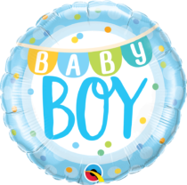 baby boy banner dots