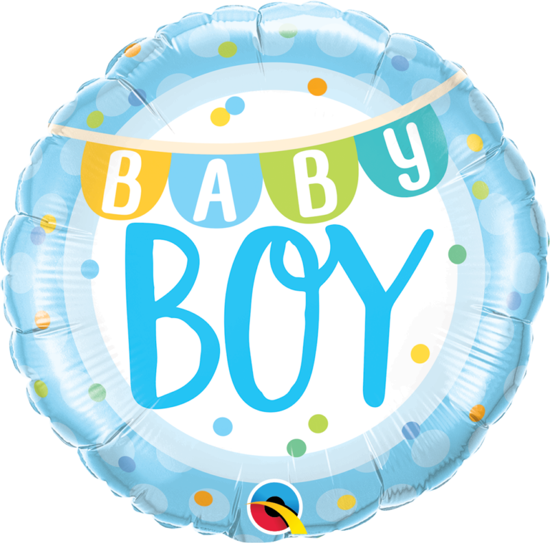 baby boy banner dots