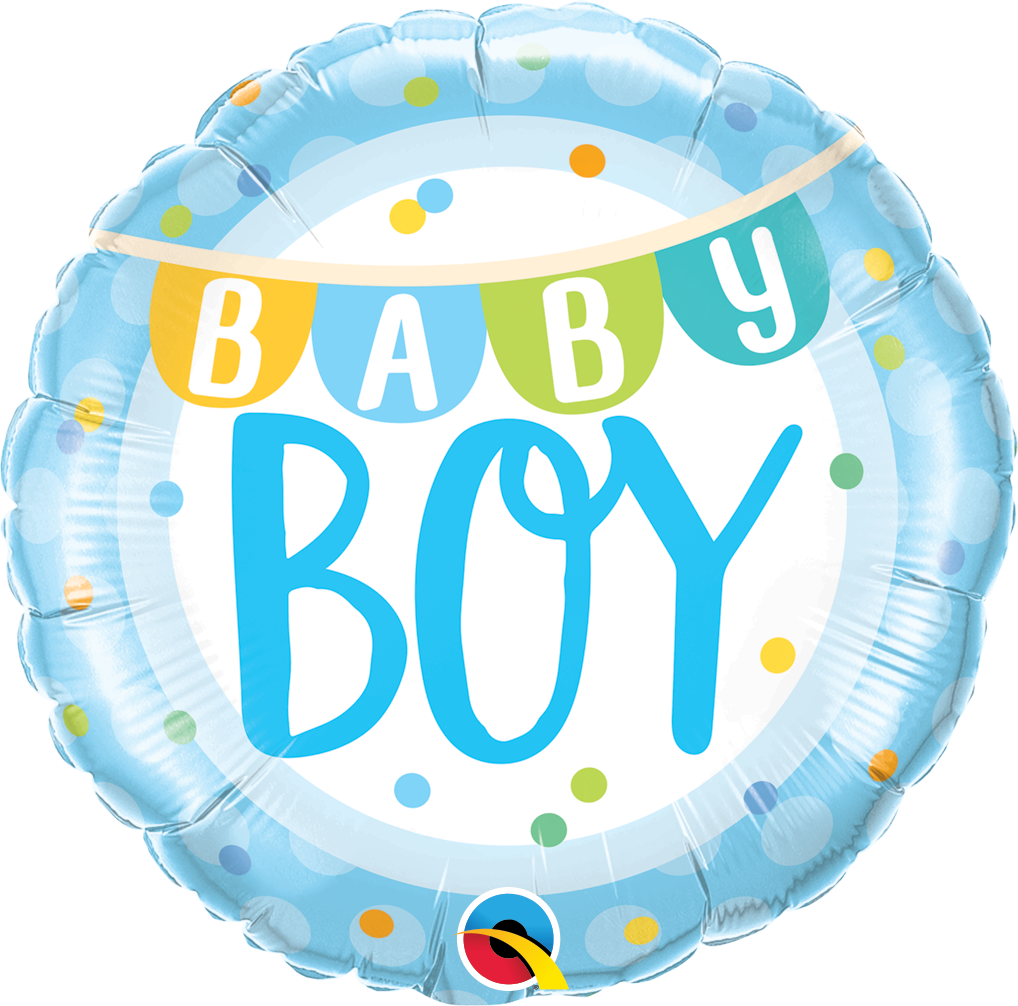 baby boy banner dots