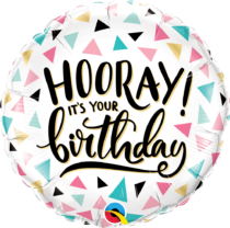 18 inch Birthday Hooray! Qualatex foil balloon