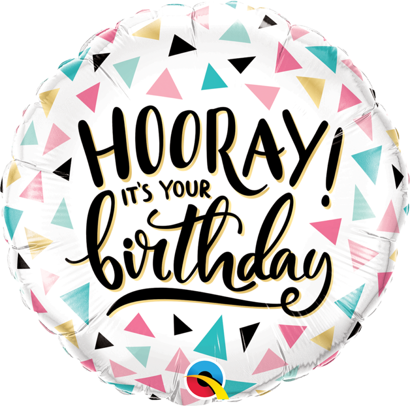 88074_88076B 18 inch Birthday Hooray! Qualatex foil balloon