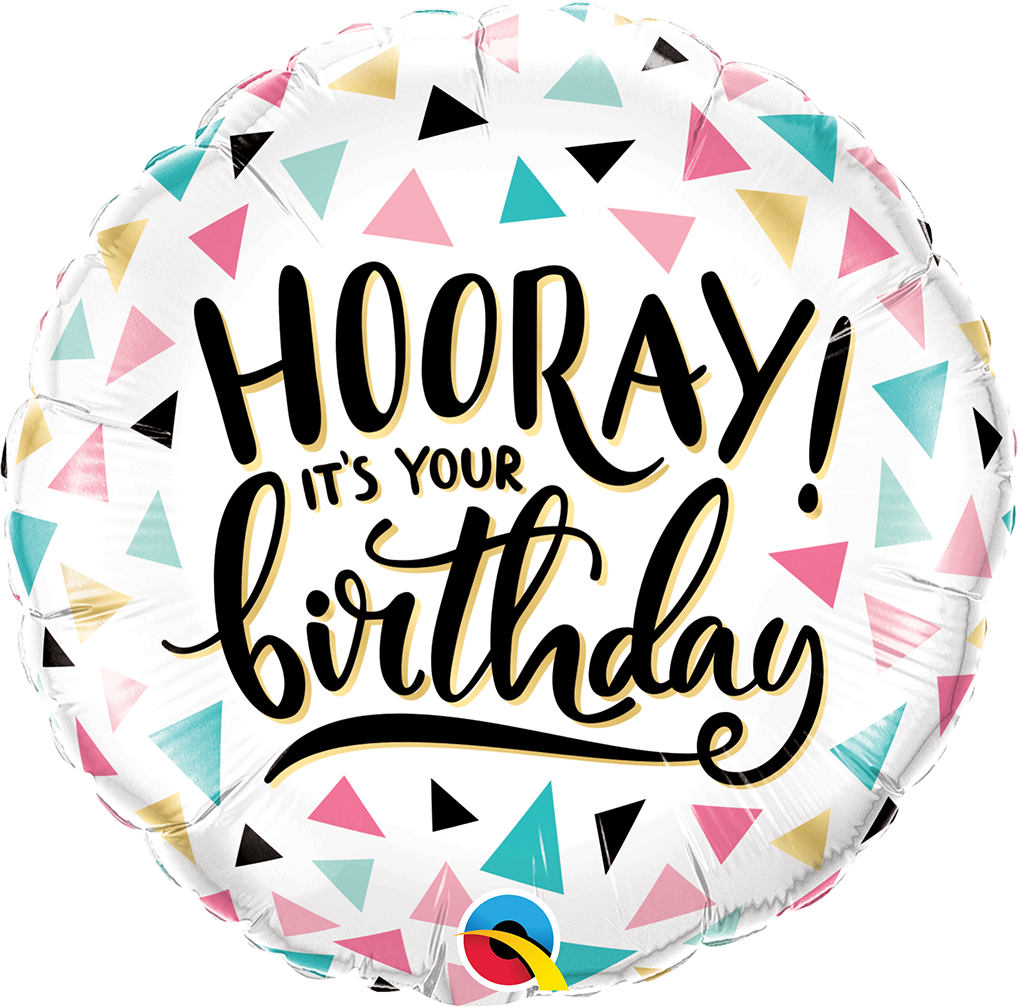 88074_88076B 18 inch Birthday Hooray! Qualatex foil balloon