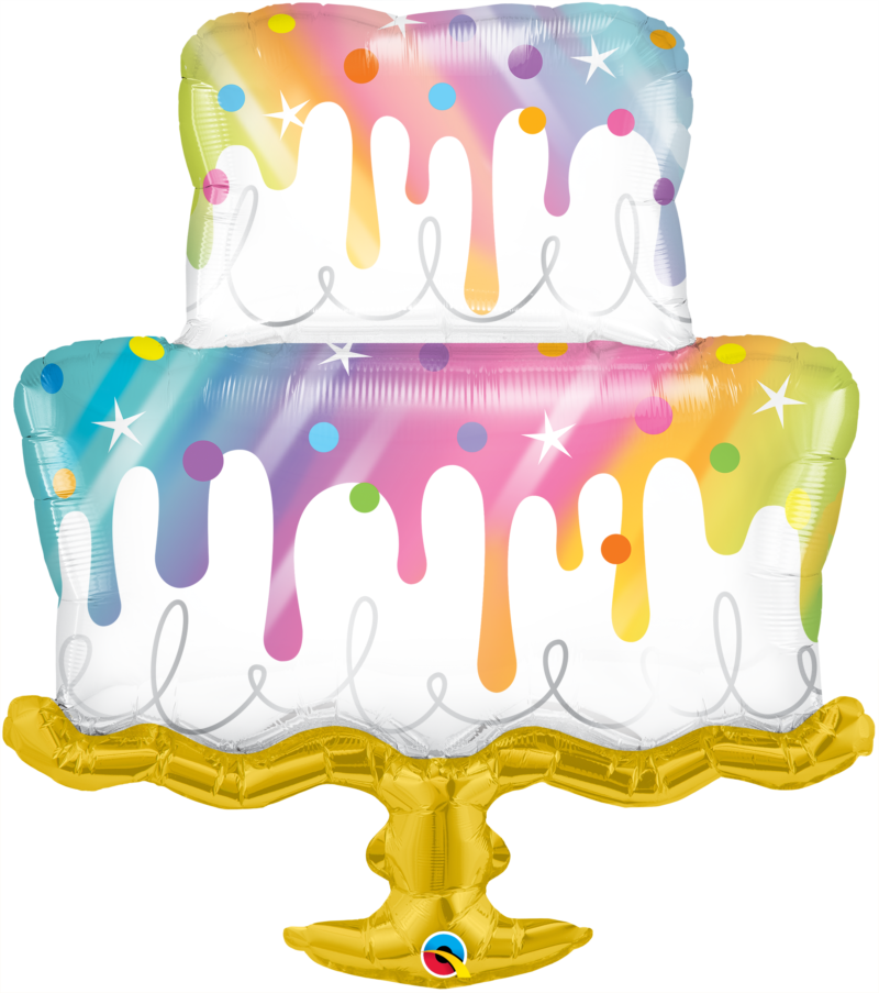 10494_10506B rainbow drip cake qualatex shape