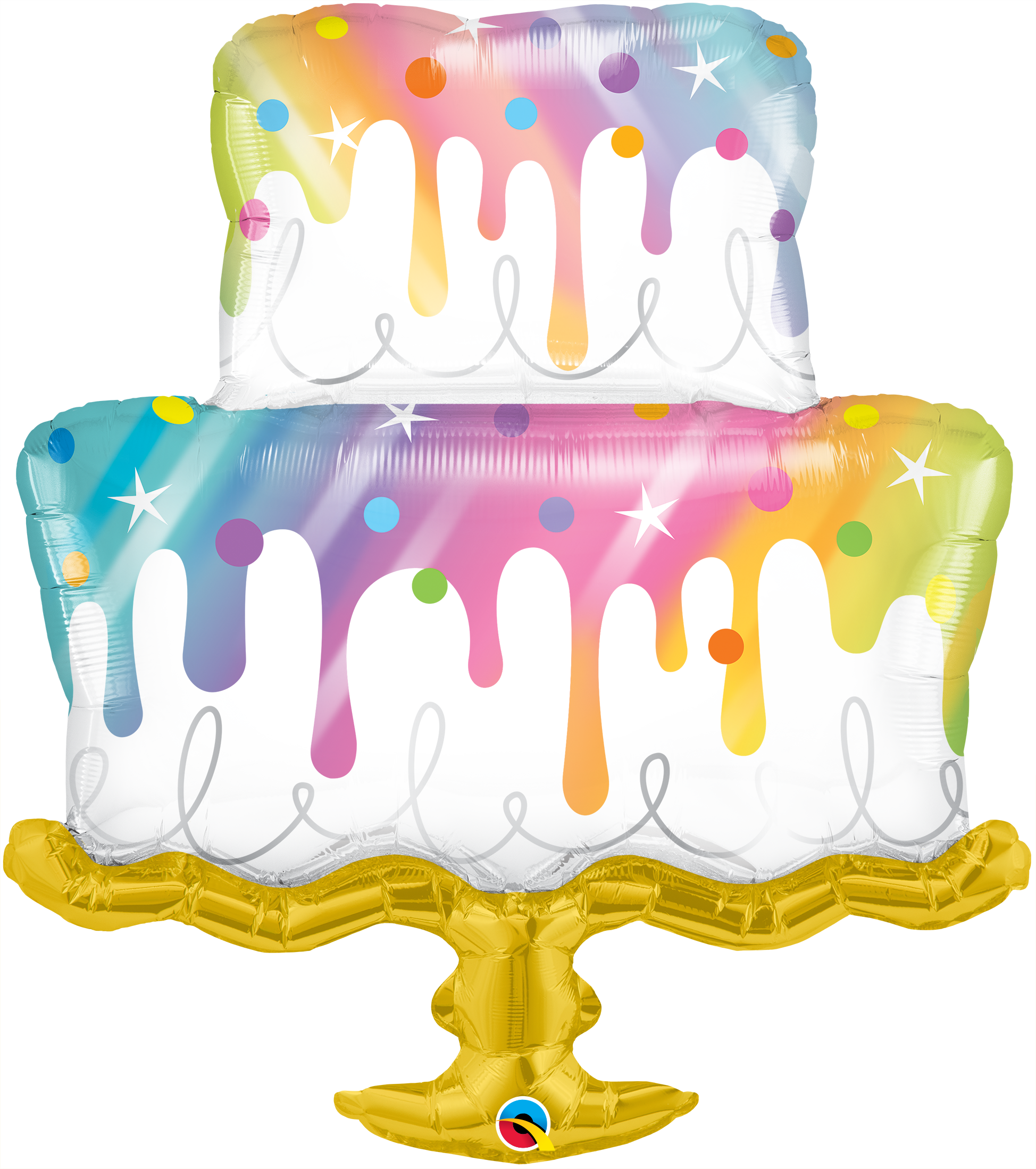 10494_10506B rainbow drip cake qualatex shape