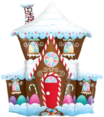 decorated gingerbread house foil qualatex