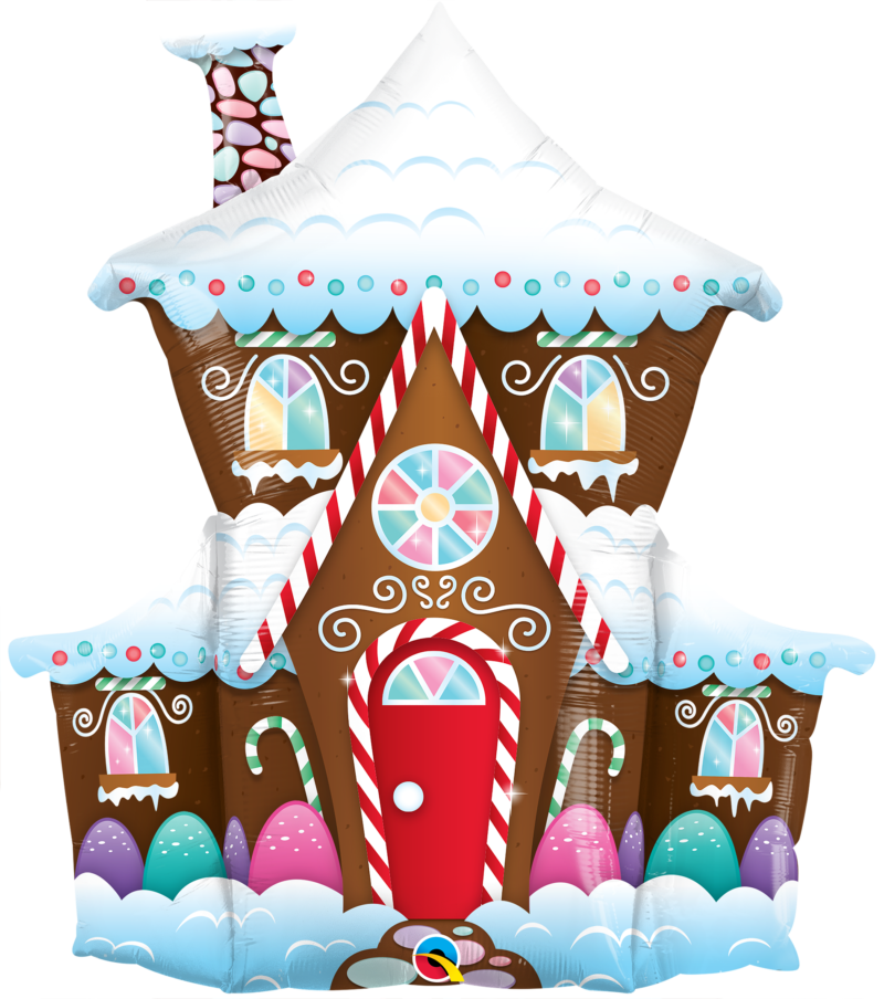 14941_14945B decorated gingerbread house foil qualatex