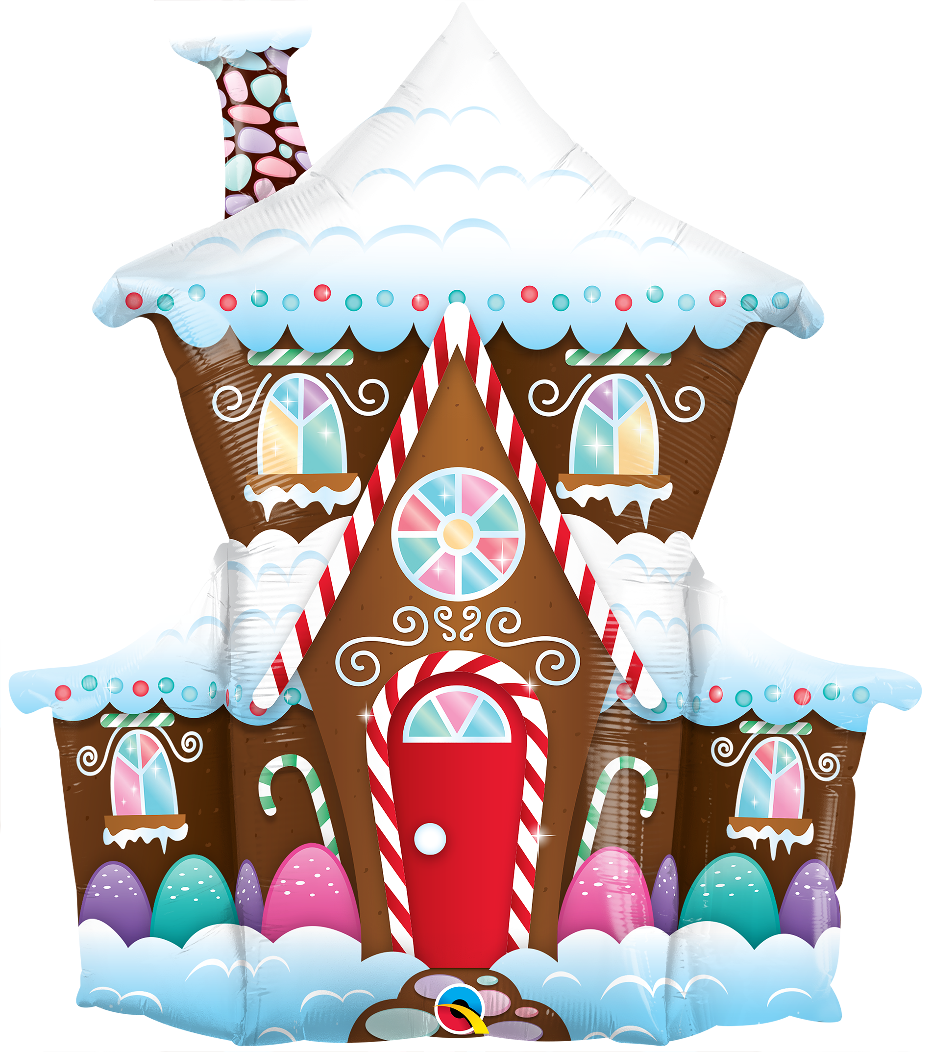 14941_14945B decorated gingerbread house foil qualatex