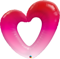 pink ombre heart qualatex shape