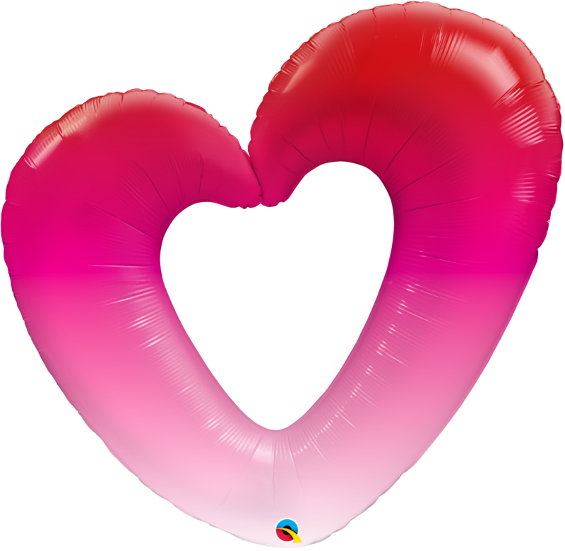 16647_16650B pink ombre heart qualatex shape