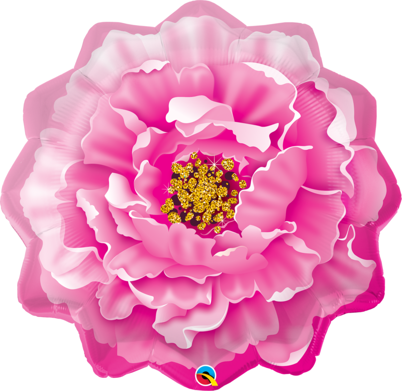 pink peony qualatex foil shape