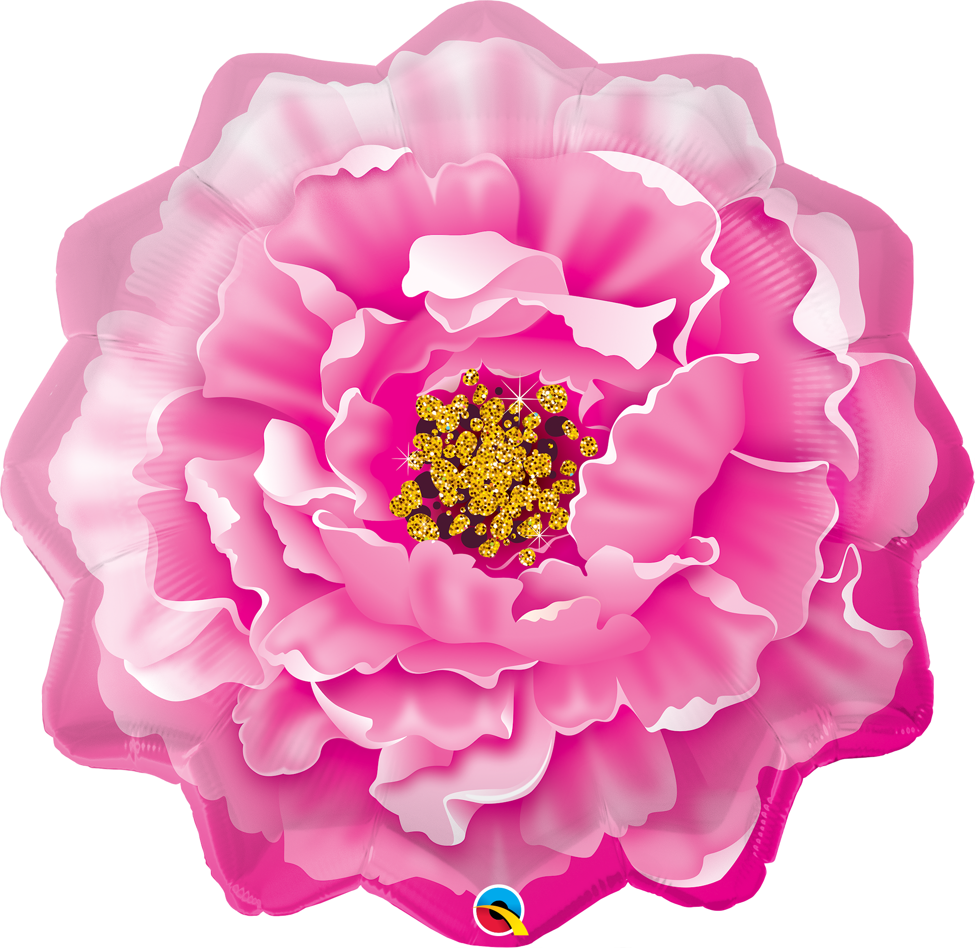 pink peony qualatex foil shape