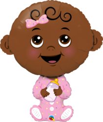 baby girl dark skin tone qualatex foil shape