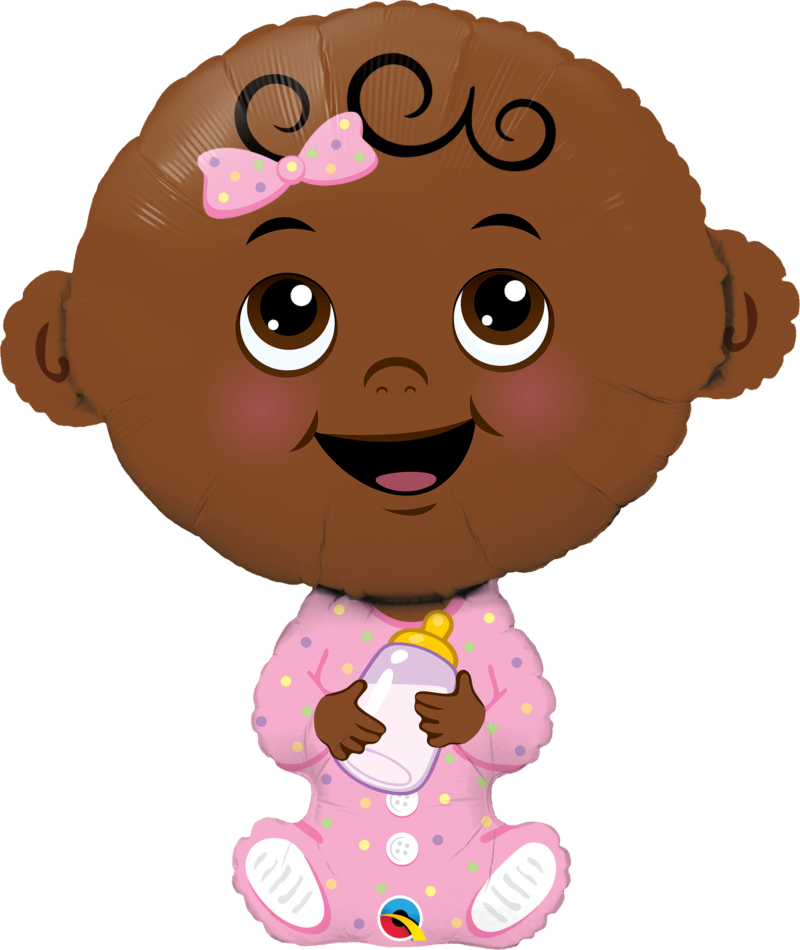 18940_18943B baby girl dark skin tone qualatex foil shape
