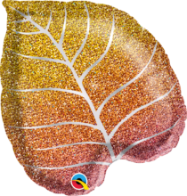 fall glittergraphic ombre leaf foil qualatex shape