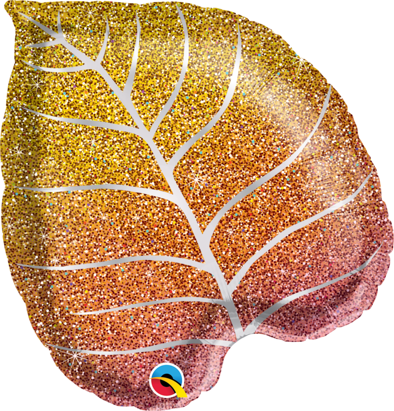 19879_19957B fall glittergraphic ombre leaf foil qualatex shape