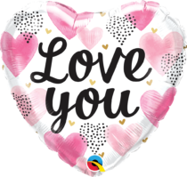 Love you pink watercolour 18''