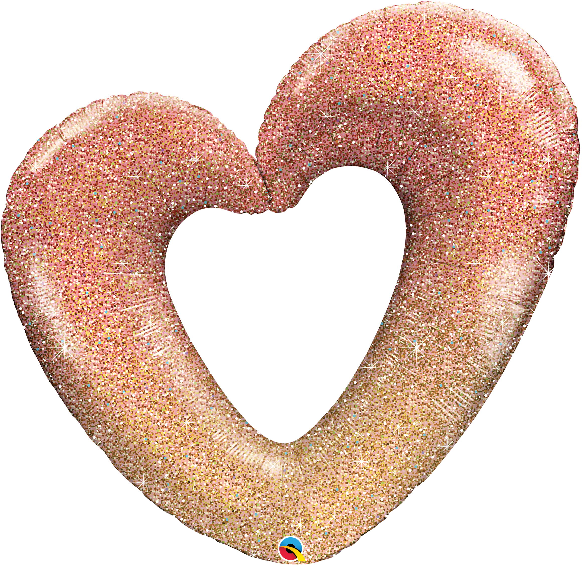 21060_21073B rose gold glitter ombre heart qualatex shape