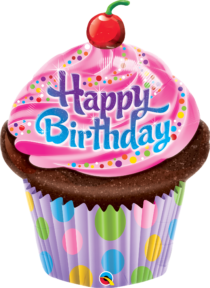 birthday frosted cupcake foil shape qualatex