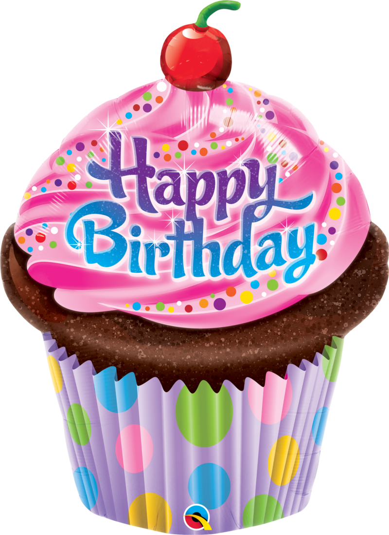 birthday frosted cupcake foil shape qualatex