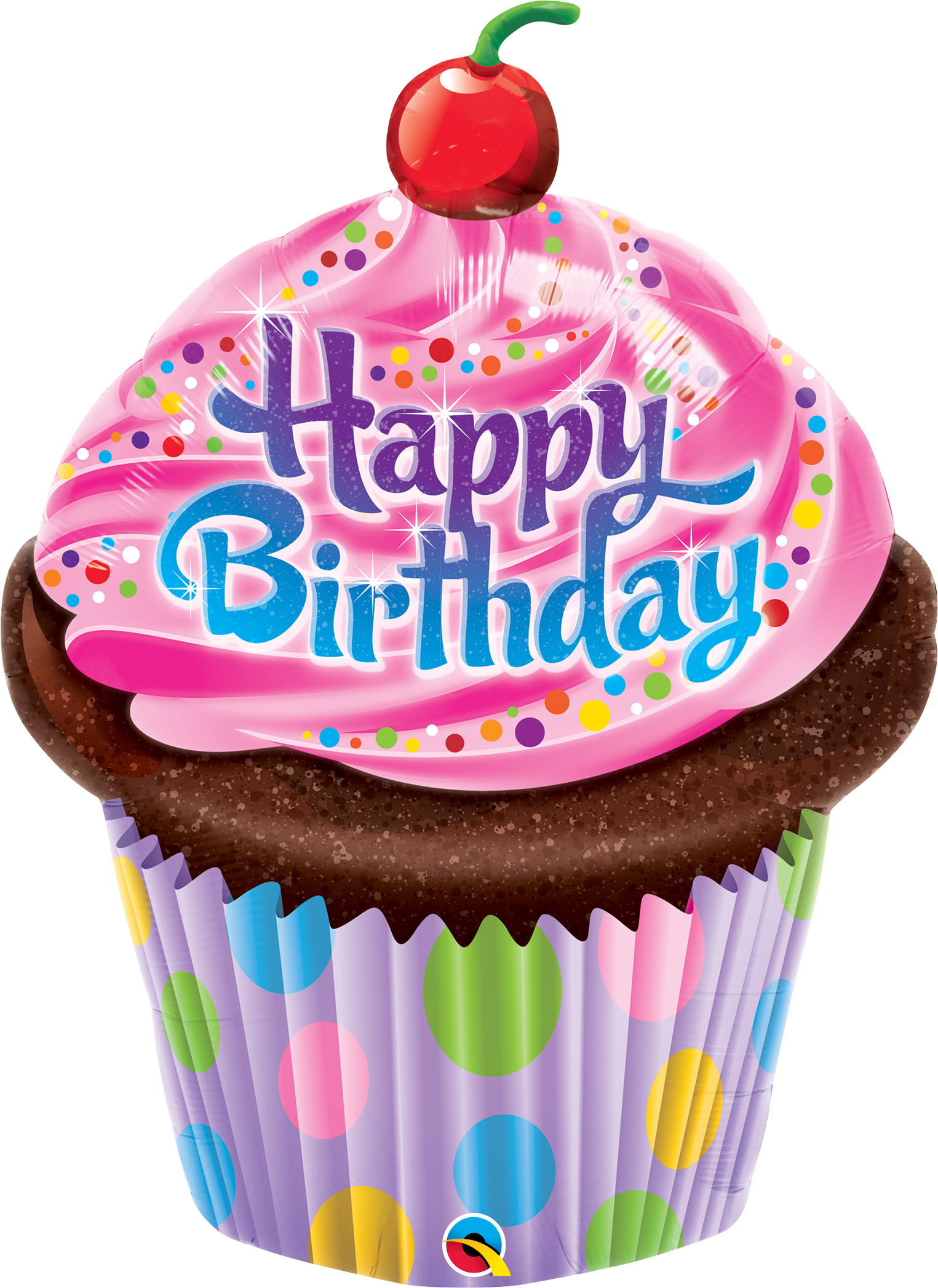 birthday frosted cupcake foil shape qualatex