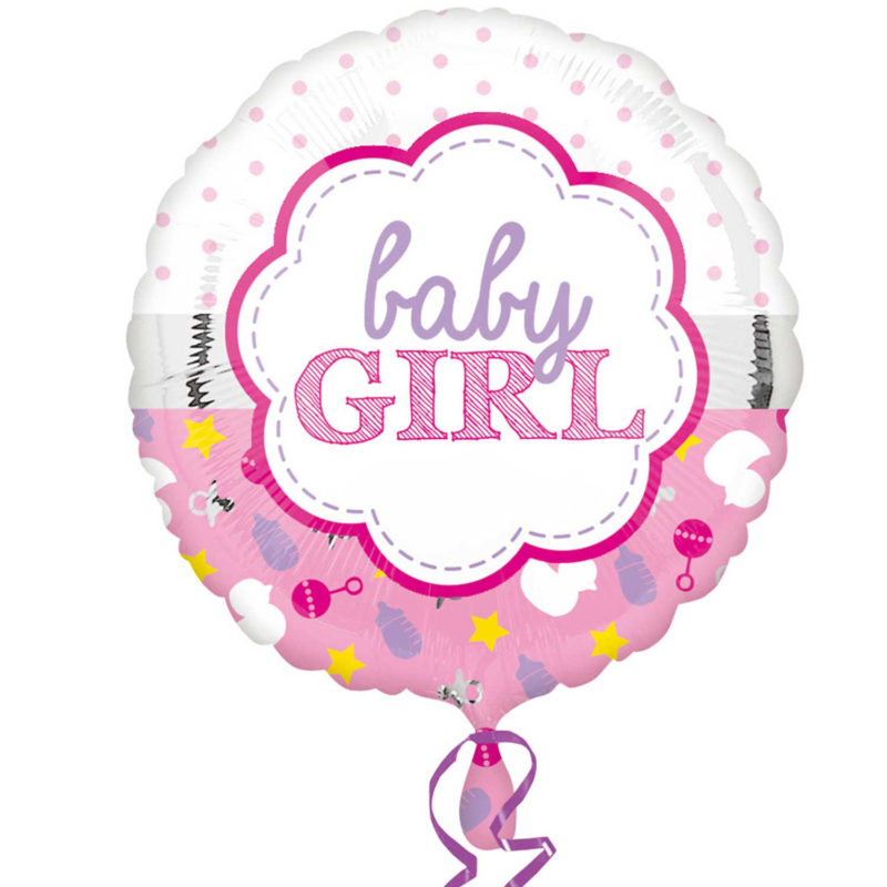 baby girl scallop 18" foil balloon