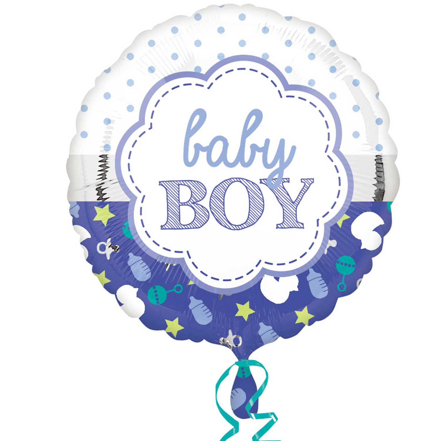 baby boy scallop 18" foil balloon