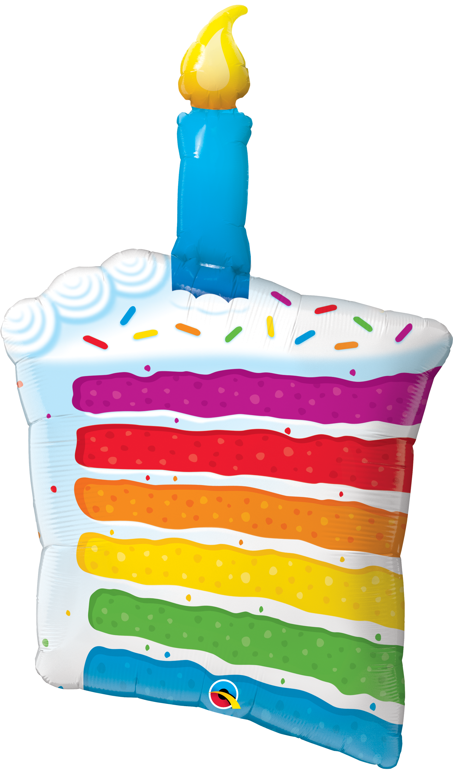 49373_49379B_F&B rainbow cake & candle shape candle qualatex