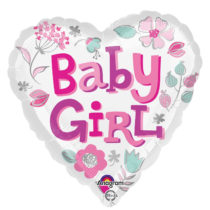 baby girl heart standard foil balloon