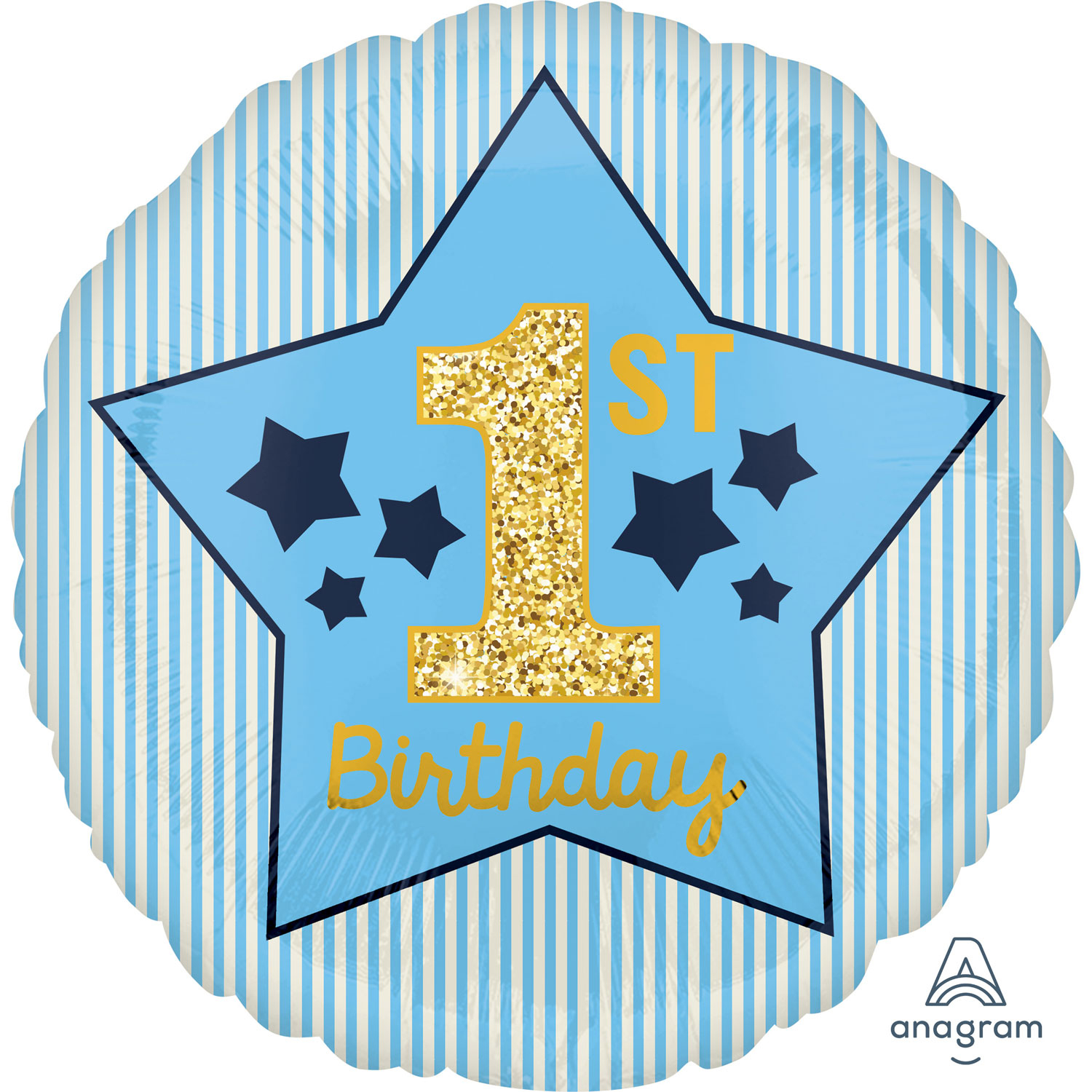 62273-4037001-1-3-1500+ 1st birthday boy blue & gold 18" foil balloon