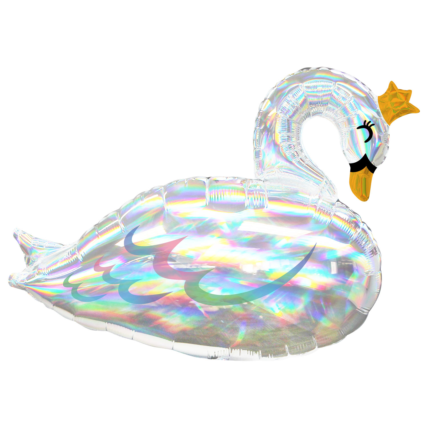 holographic iridescent swan foil balloon
