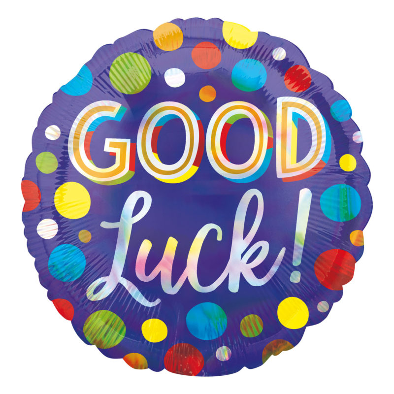 good luck iridescent 18" foil balloon