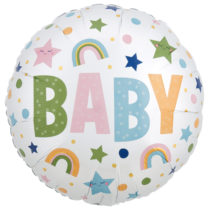 natural baby satin 18" foil balloon