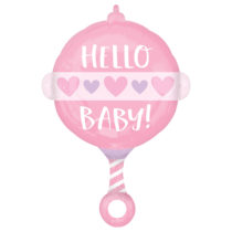 baby girl rattle standard foil balloon