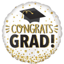 congrats grad gold glitter 18" foil balloon