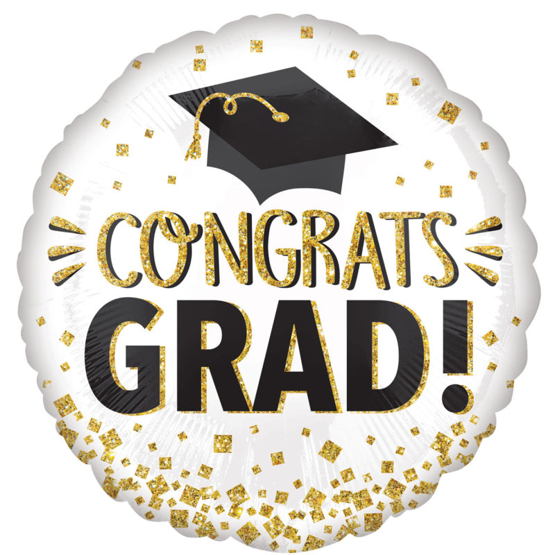 69750-4421301-1-3-1500+ congrats grad gold glitter 18" foil balloon