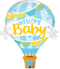 welcome baby blue balloon qualatex foil shape