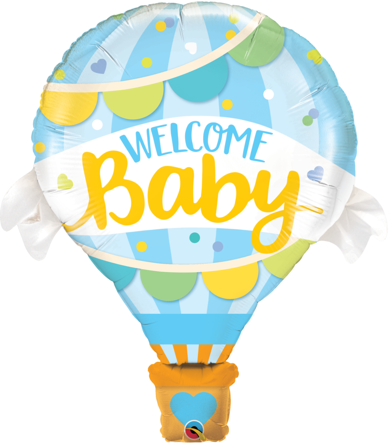 78653_78654B welcome baby blue balloon qualatex foil shape