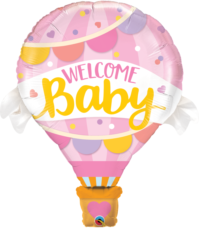 78655_78656B welcome baby pink balloon qualatex foil shape