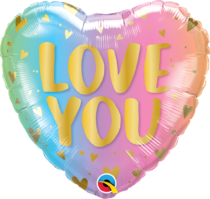 love you pastel ombre & hearts 18 inch