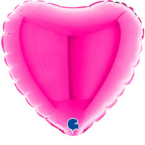 magenta 4" air-fill heart foil balloon