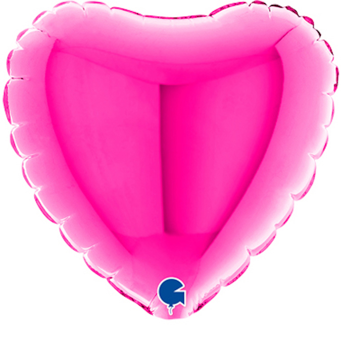 magenta 4" air-fill heart foil balloon