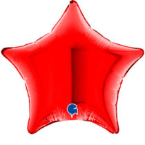 red 4" air-fill star foil balloon