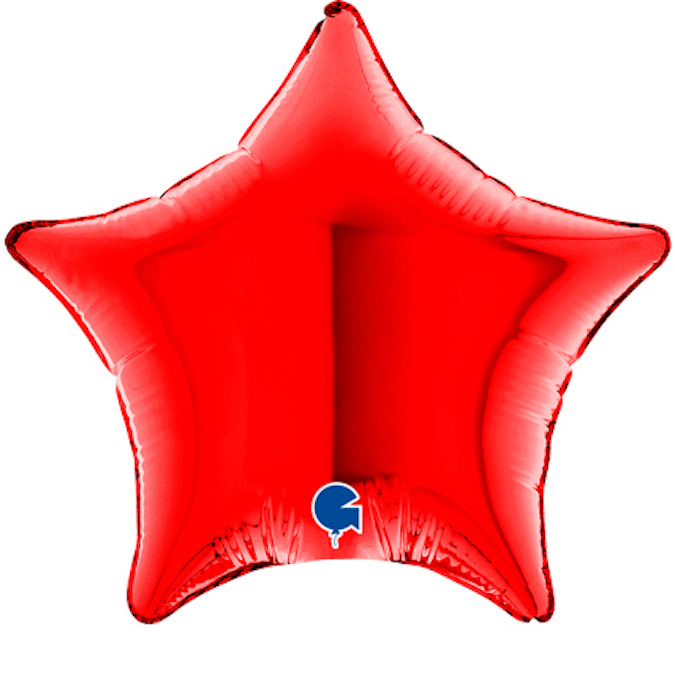 red 4" air-fill star foil balloon