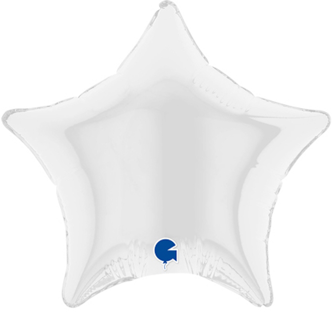white 4" air-fill star foil balloon