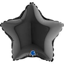 black 9" air-fill star foil balloon